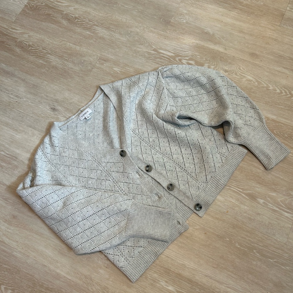 Grey Cropped Cardigan